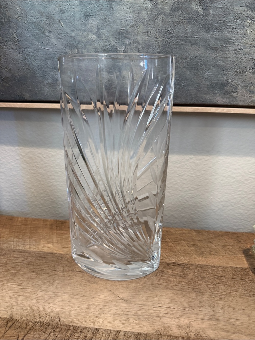 Vintage Clear Cut-Glass Decorative Vase